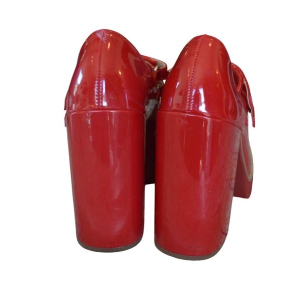 Steve Madden Twice Patent Block Heel Mary Jane Platform Pumps Womens Size 6 Prep - Picture 6 of 11